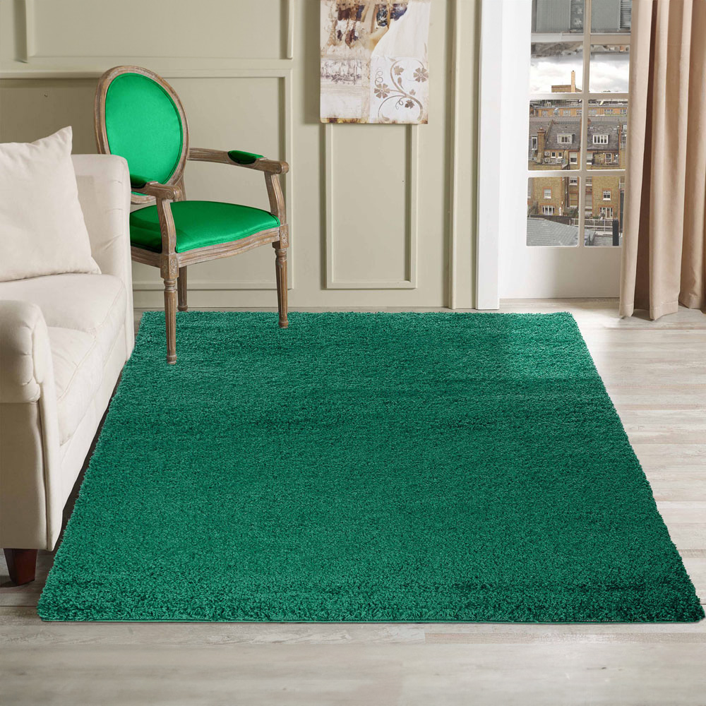 Desire Rugs Oxford Emerald Plain Shaggy Rug 80 x 150cm Image 2