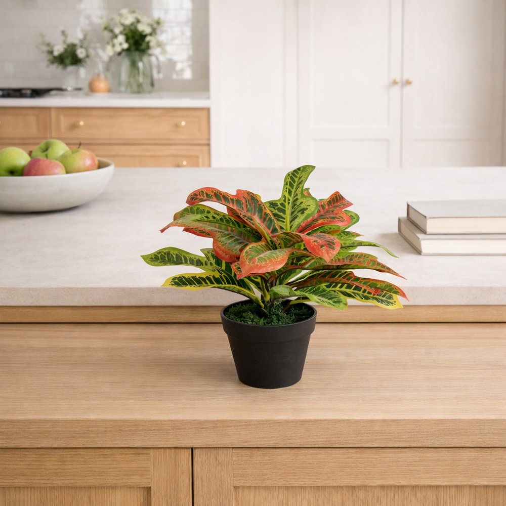 Leaf Tropical Croton Artificial Plant Pot 40cm Image 2