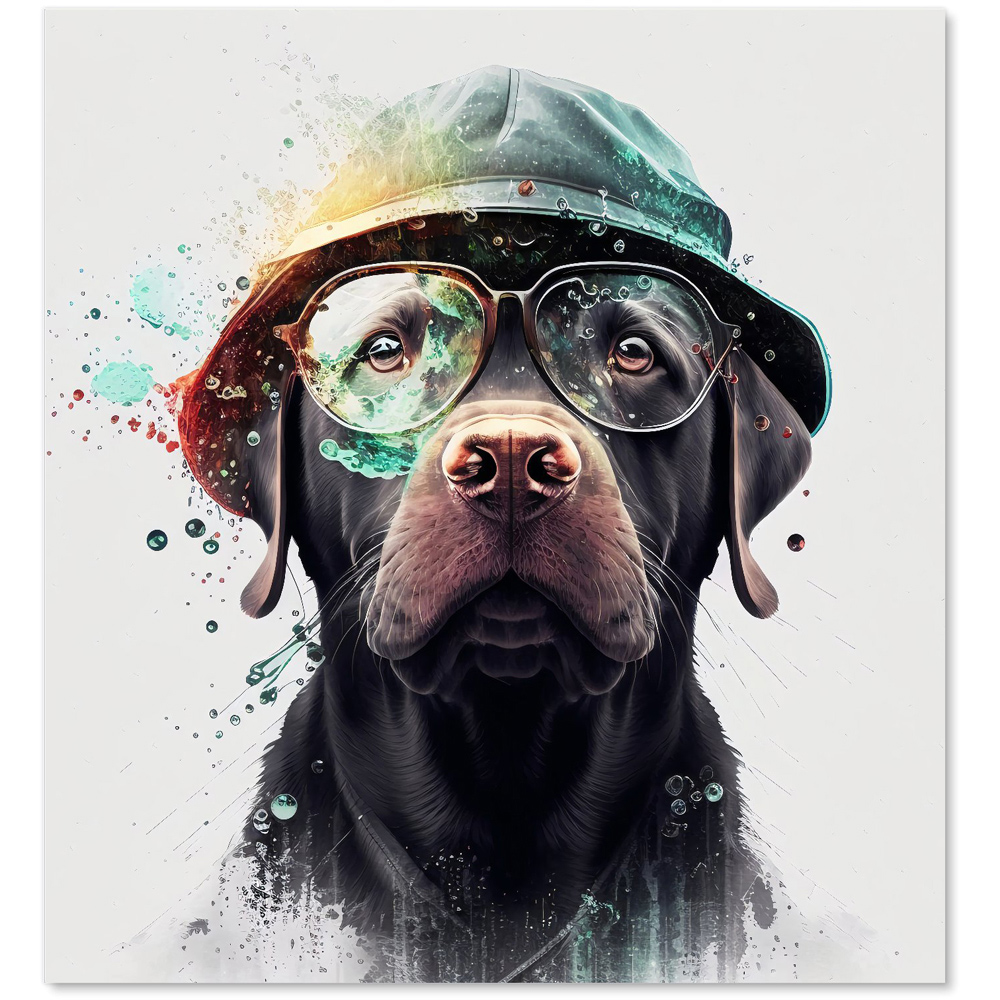 Warren Reed Designer Labrador Retriever Dog Splashart Glass Kitchen Splashback 65 x 60cm Image 2