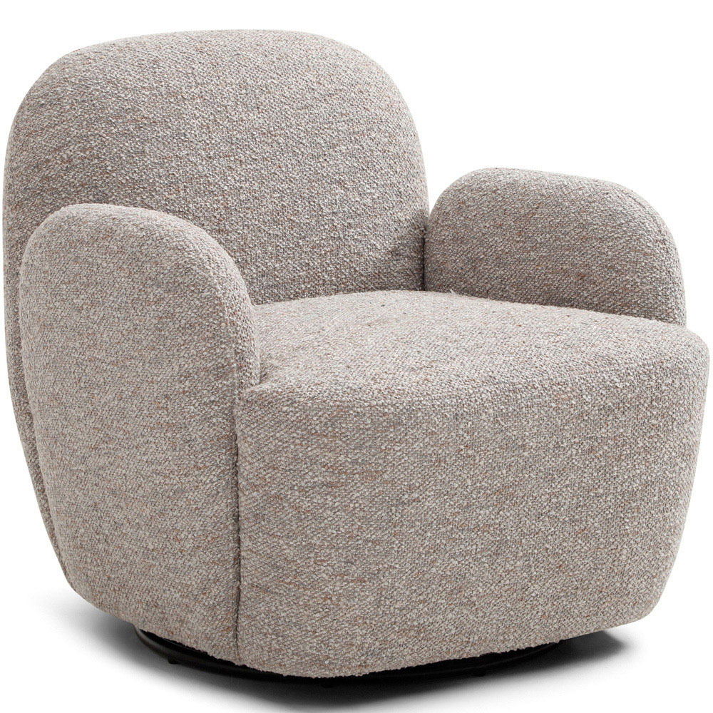 Mabel Natural Boucle Swivel Armchair Image 3