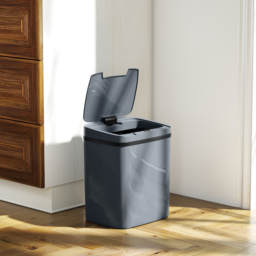 HOMCOM Grey Automatic Kitchen Sensor Bin 15L Image 2