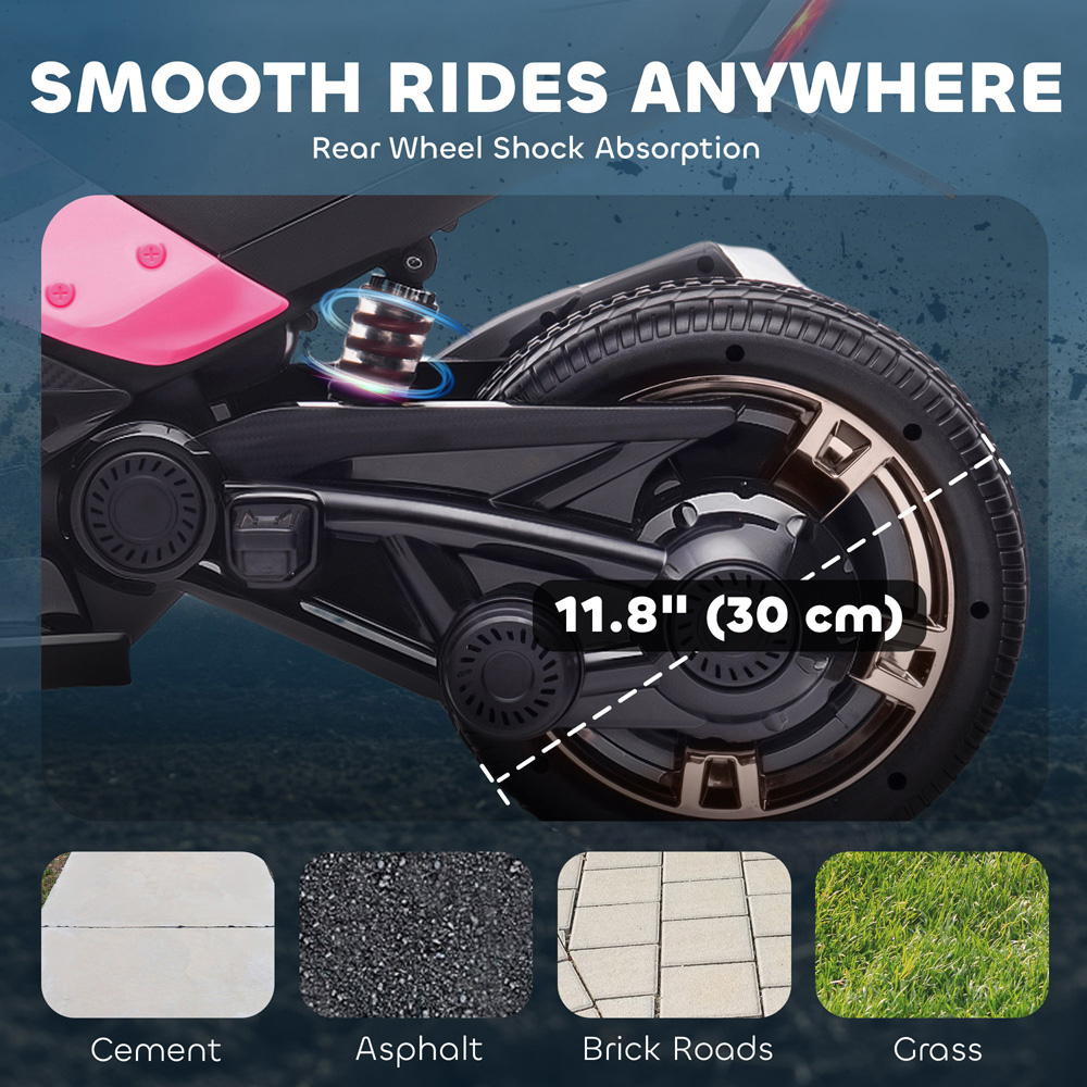 AIYAPLAY Kids Pink Ride On Electric ATV Quad Bike 12V Image 6