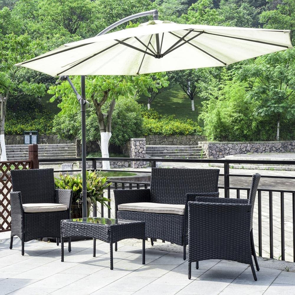 Alivio 4 Seater Black PE Rattan Garden Lounge Set Image 4