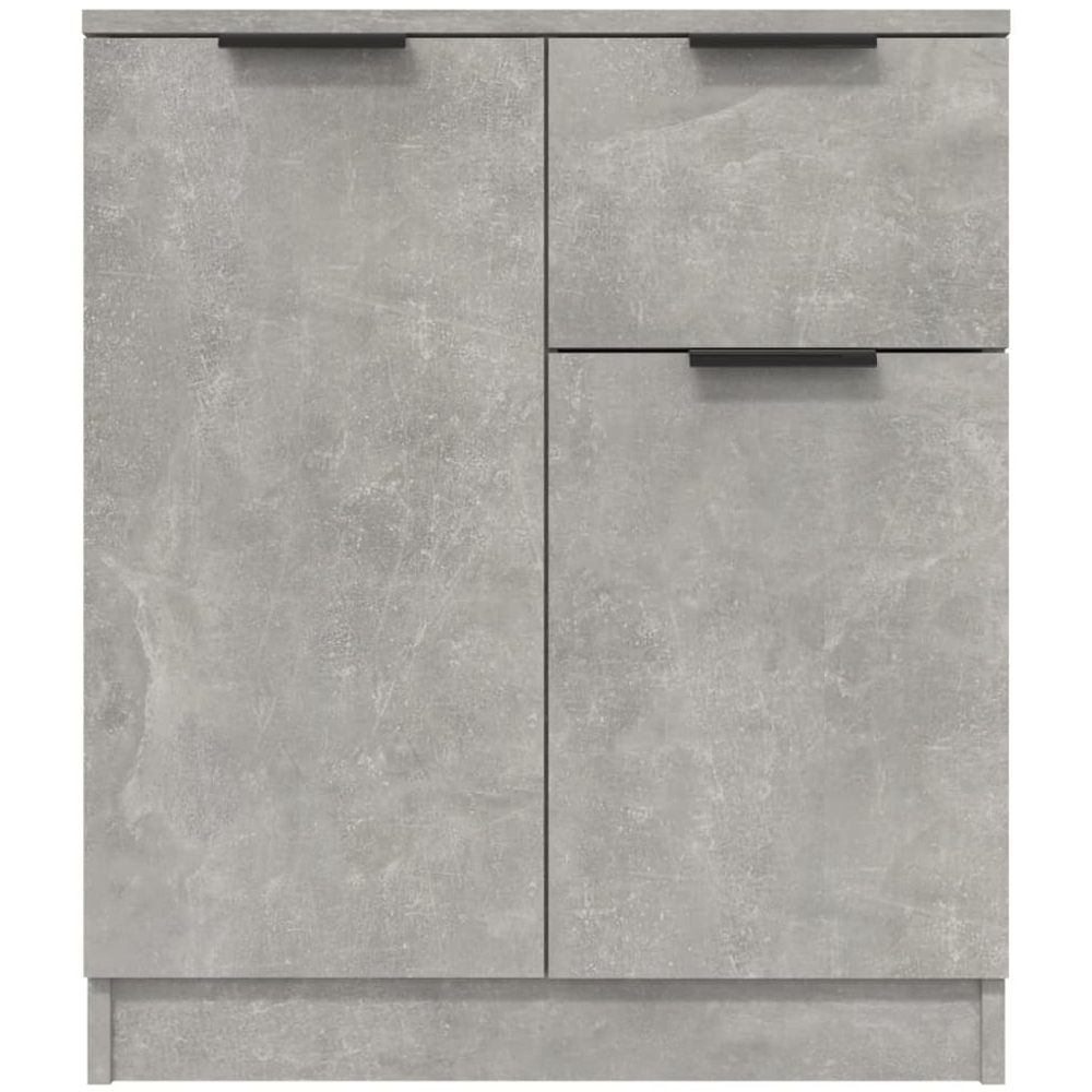 vidaXL 2 Door Single Drawer Concrete Grey Wooden Sideboard Image 5