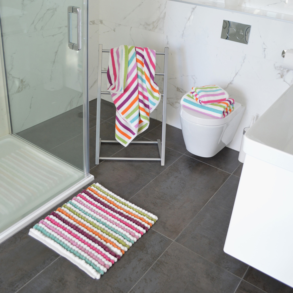 Allure Bath Fashions California Multicolour Striped Bath Towel 2 Pack Image 4