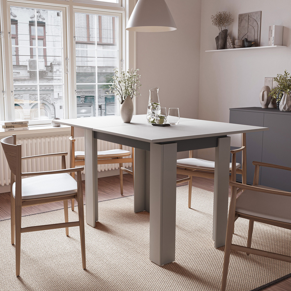 Shefa Line Family 6 Seater Grey and Anthracite 90-120cm Extendable Dining Table Image 4
