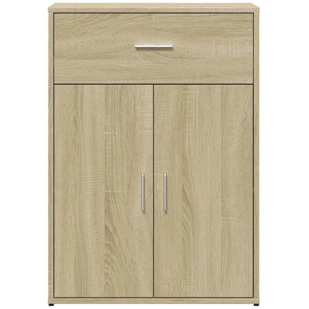 vidaXL 2 Door Single Drawer Sonoma Oak Sideboard Set of 2 Image 5