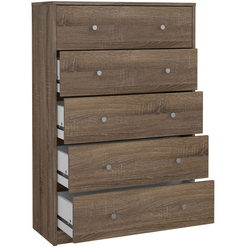 Furniture To Go May 5 Drawer Truffle Oak Chest of Drawers Image 5