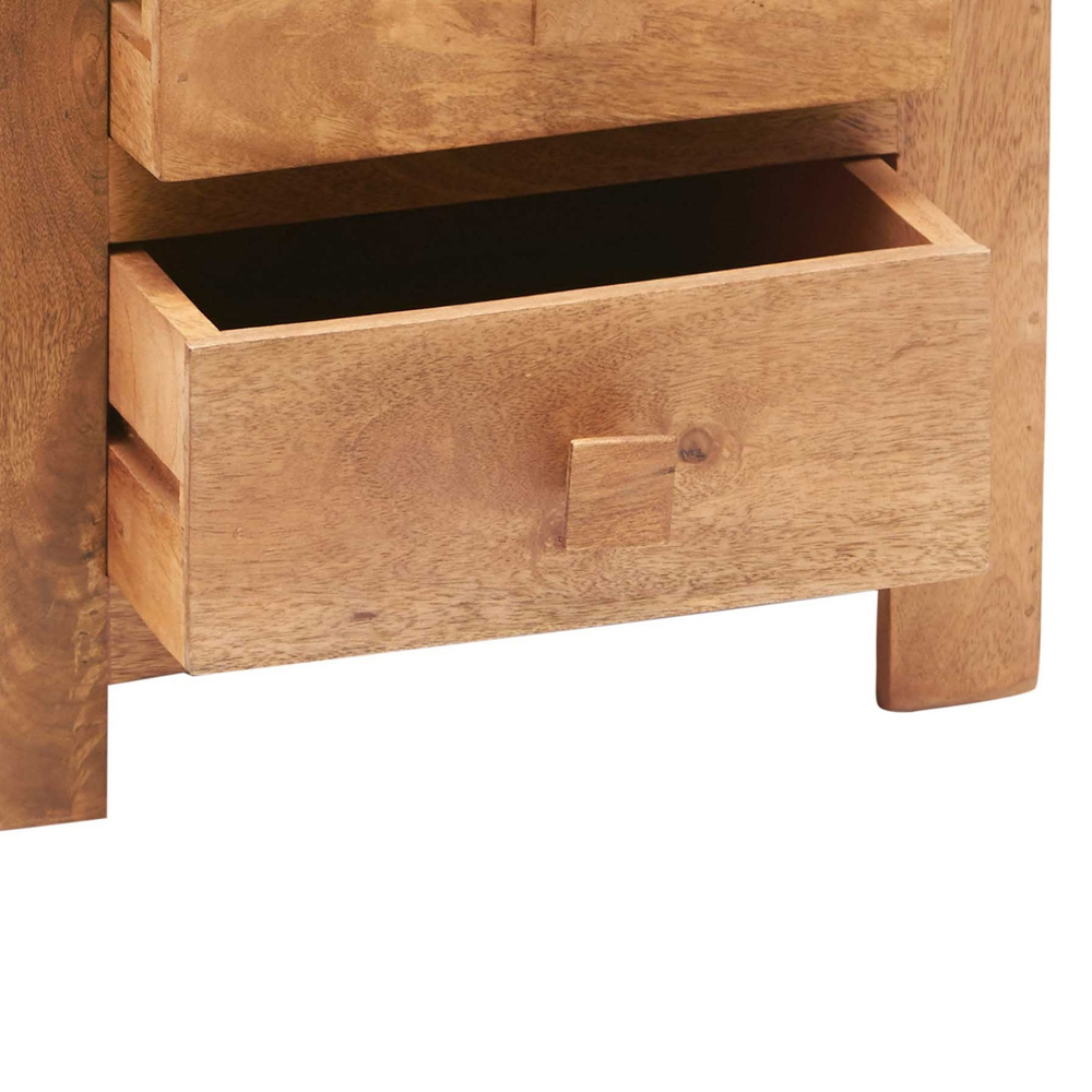 Brooklyn Napoli Toko 3 Drawer Light Mango Bedside Table Image 3