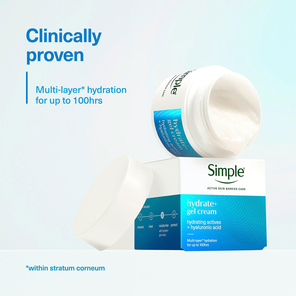 Simple Hydrate+ Lightweight Refreshing Facial Moisturiser Cream 50ml 3 Pack Image 4