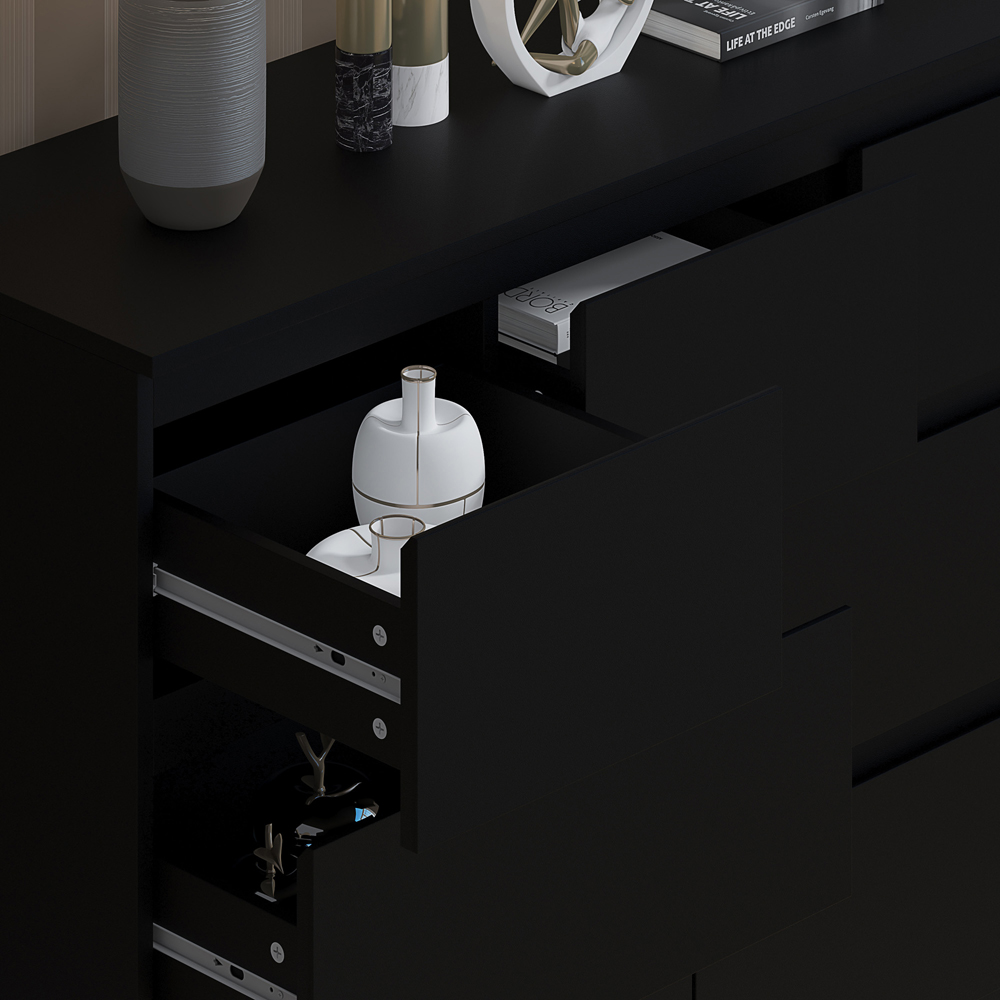 FWStyle Stora Merchant 7 Drawer Matt Black Chest of Drawers Image 3