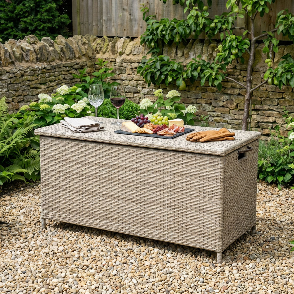 Malay Deluxe Cambridge Natural Rattan Effect Cushion Box Image 5