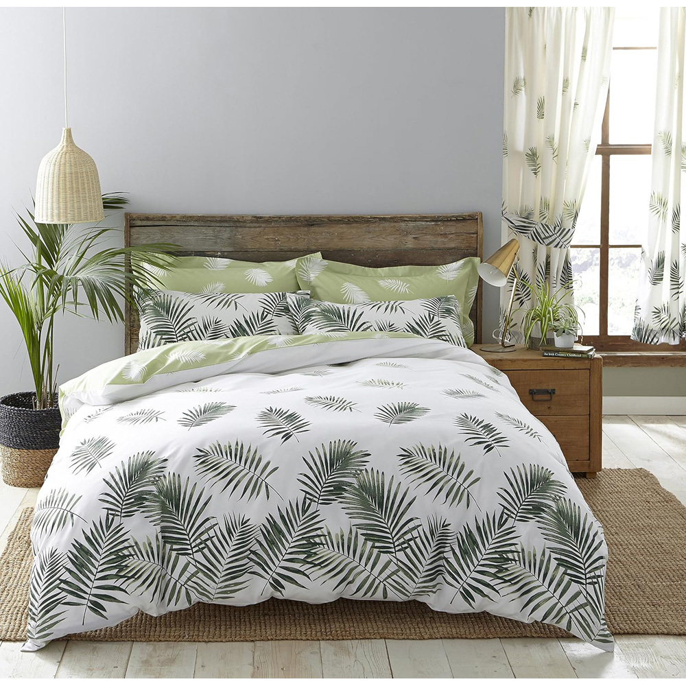 Charlotte Thomas Super King Size Green Fern Reversible Duvet Cover Set Image 2
