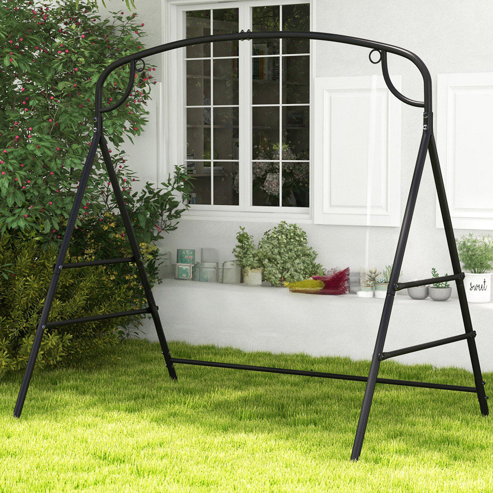 Costway Black Metal Garden Swing Stand Wilko