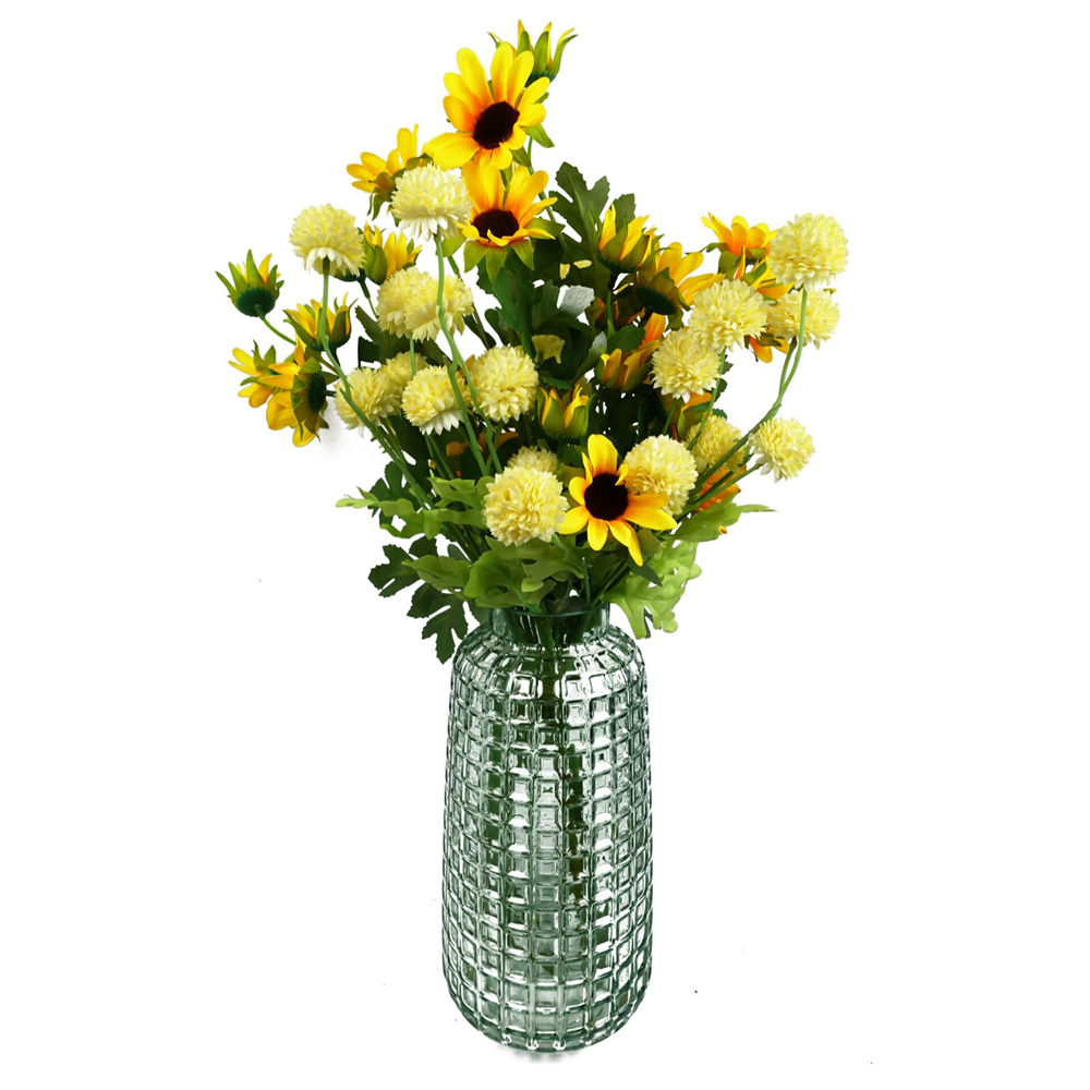 Leaf Yellow Dahlia Pompom Artificial Stem 50cm 6 Pack Image 2