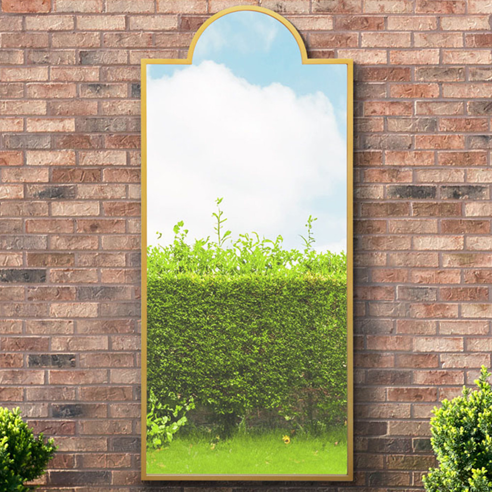 MirrorOutlet The Genestra Gold Contemporary Wall and Leaner Garden Mirror 170 x 75cm Image 2