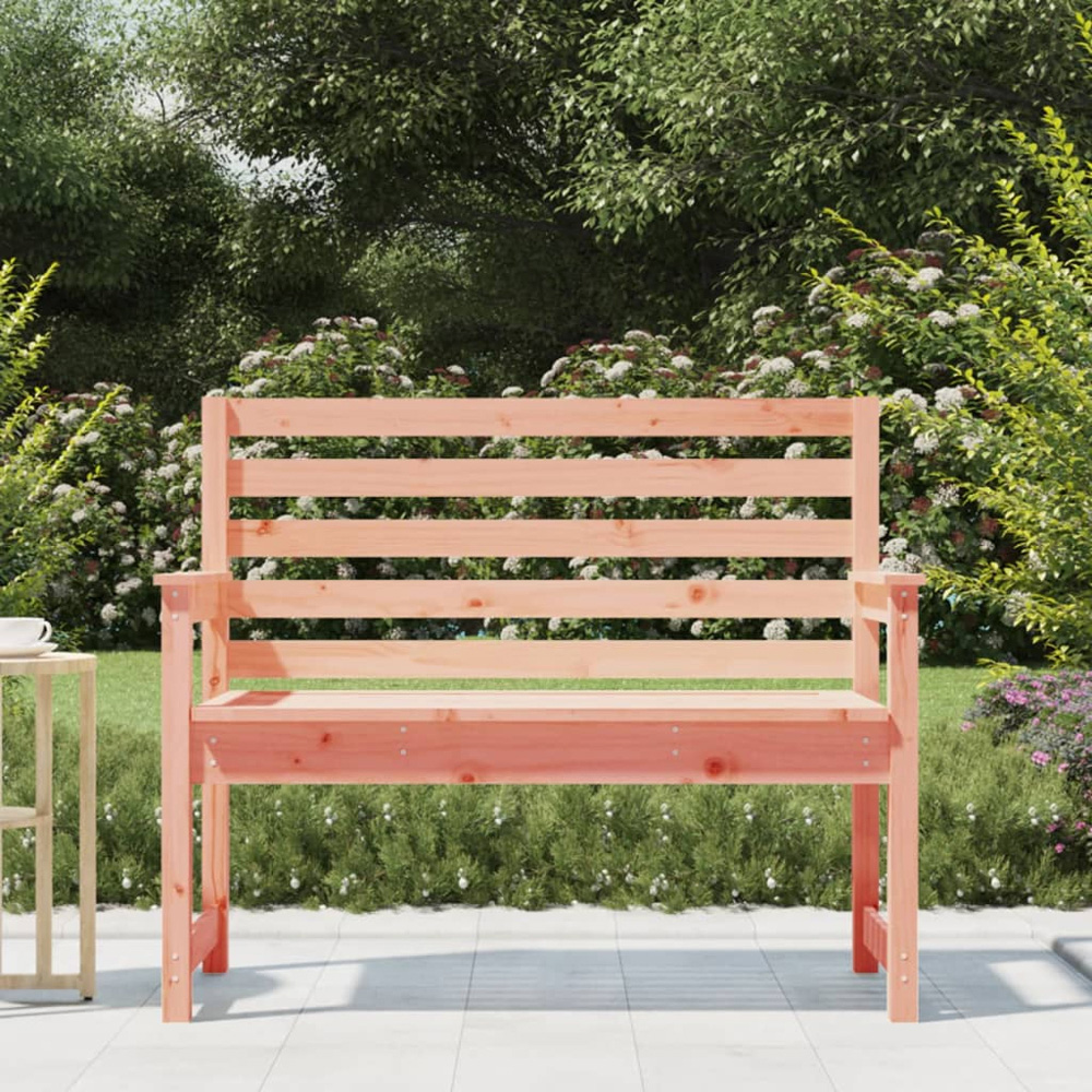 vidaXL Natural Solid Douglas Wood Slatted Garden Bench 109 x 48 x 91.5cm Image 6