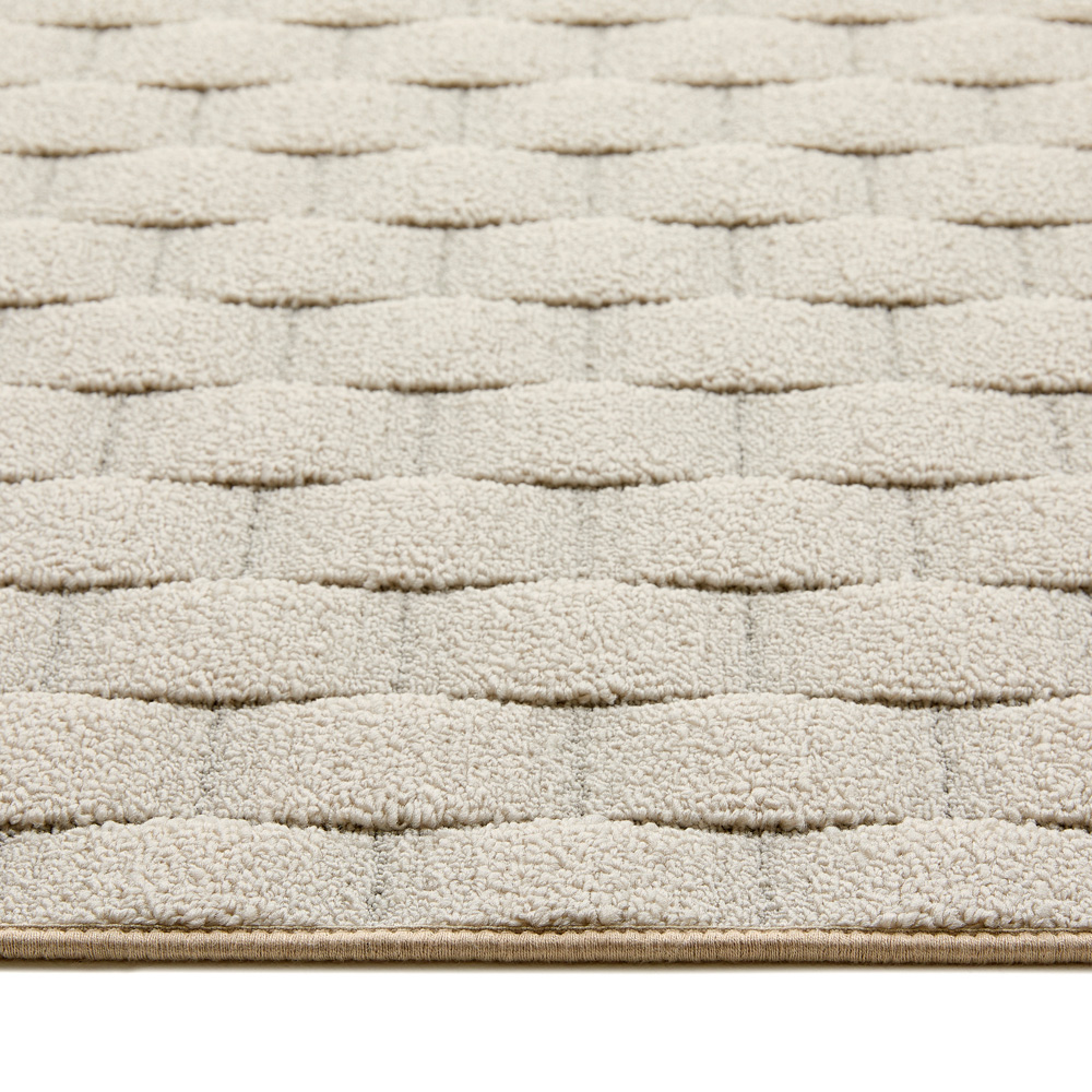 My Mat Ivory Sculptured Basketweave Washable Runner 67 x 150cm Image 4