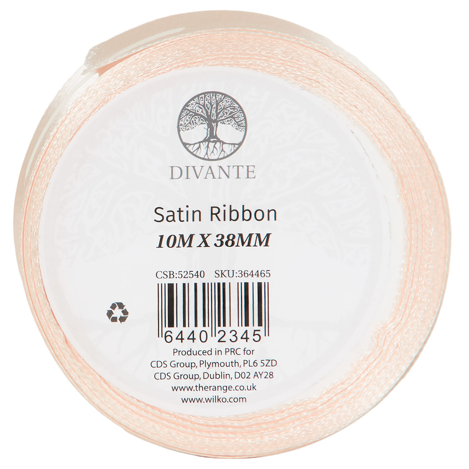 White or Pearl Satin Ribbon - White or Pearled White / 10m Image 4