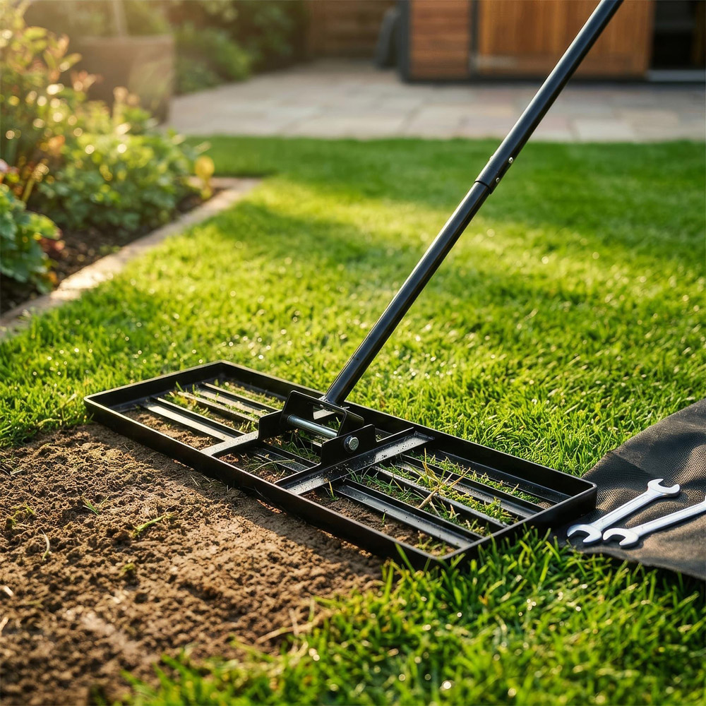 Harbour Housewares Heavy Duty Steel Lawn Levelling Rake 106 x 25cm Image 4