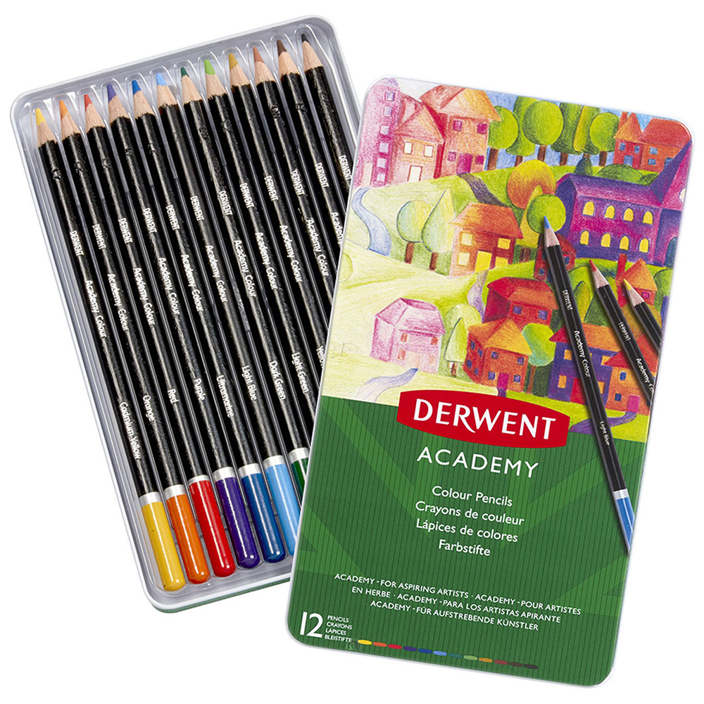 Pack of Derwent Academy Colour Pencils - 12 Image 1