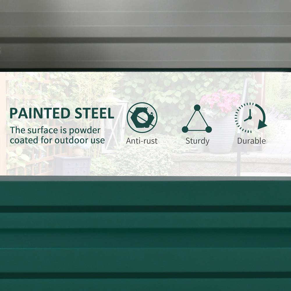 Outsunny Green Galvanised Steel Raised Garden Bed Planter 30.5 x 60 x 120cm Image 4