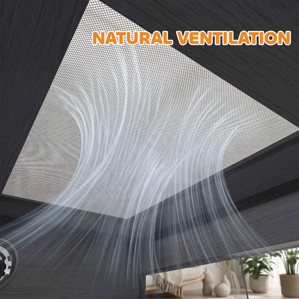 PawHut Black Reptile Vivarium with Sliding Glass Doors and Top Ventilation Image 8