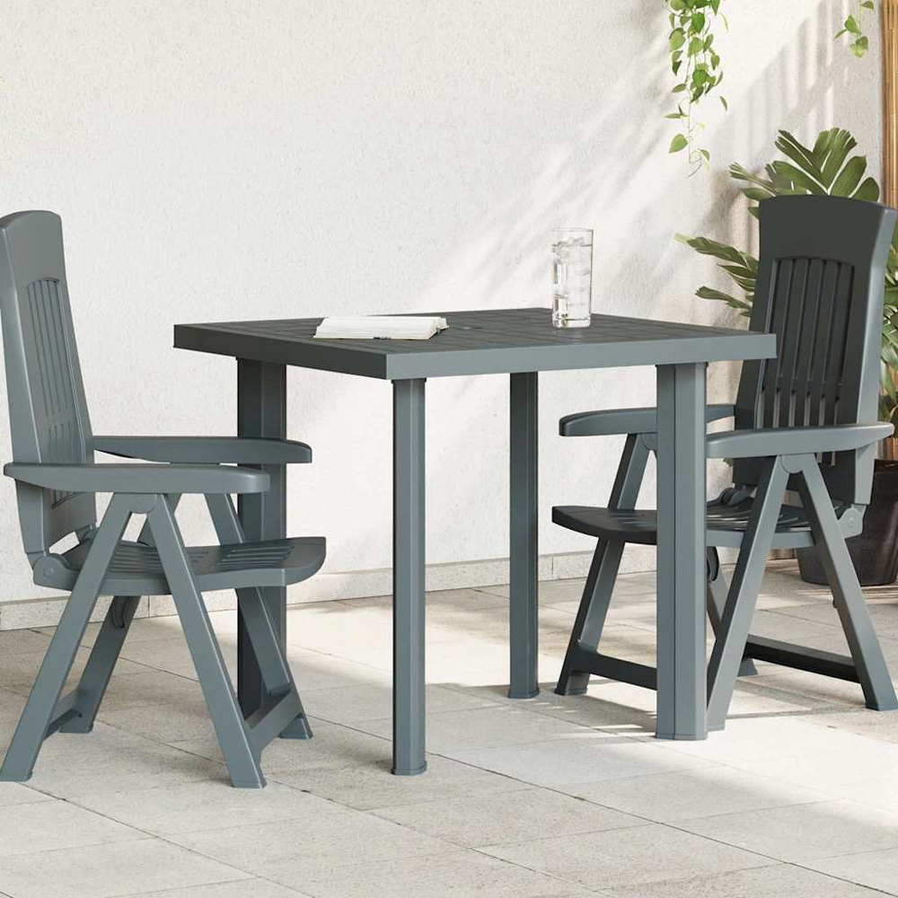 Walplus Green Plastic Garden Table with Umbrella Hole Image 6