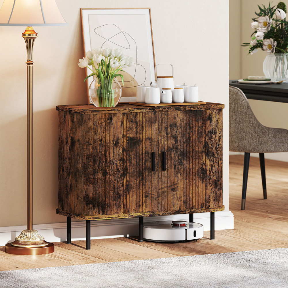 HOMCOM Brown Sideboard Storage Cabinet Image 8