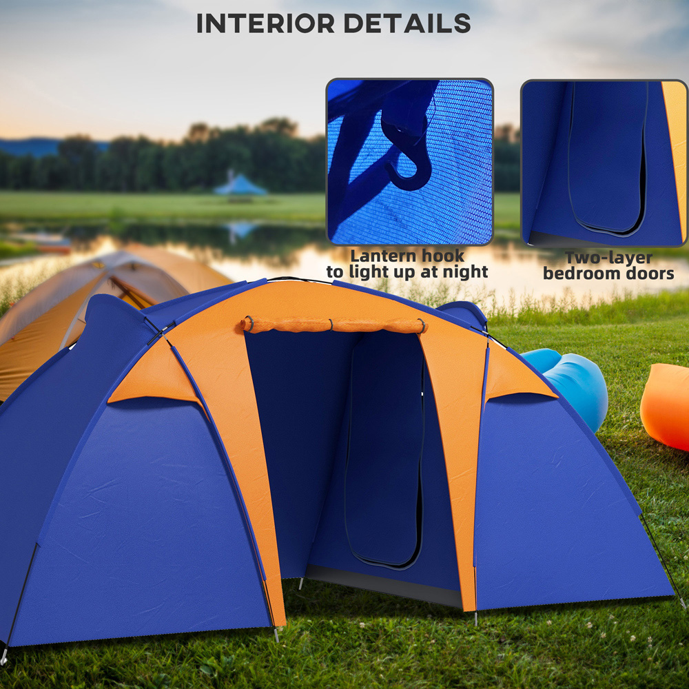Outsunny 4-6 Person Large Waterproof Camping Tent Blue Image 6