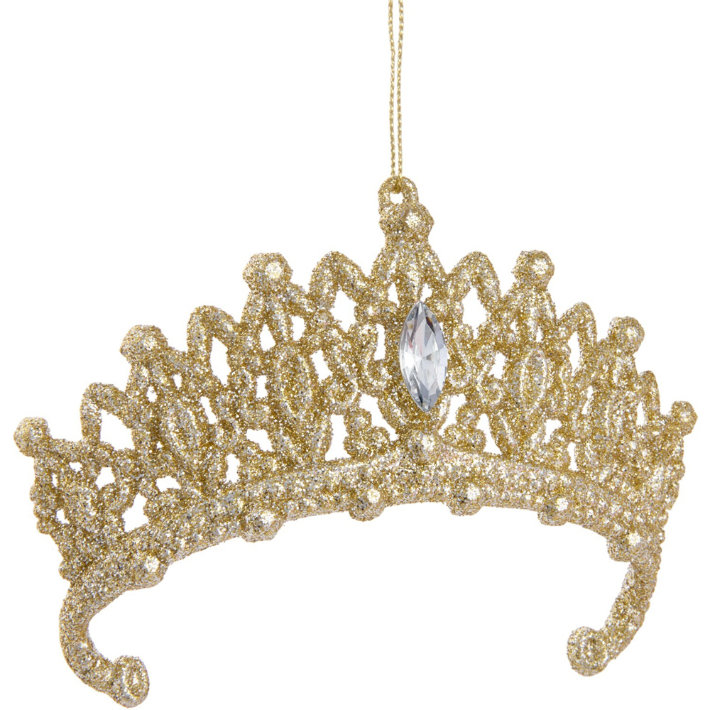 Glitter Tiara Hanging Decoration Gold Image 3