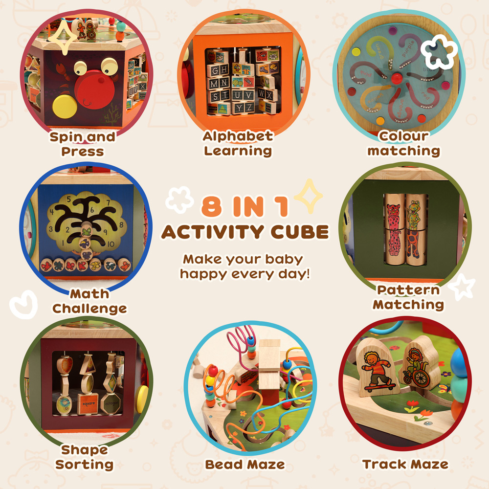 Tommy Toys AIYAPLAY 8-in-1 Toddler Activity Cube Image 5