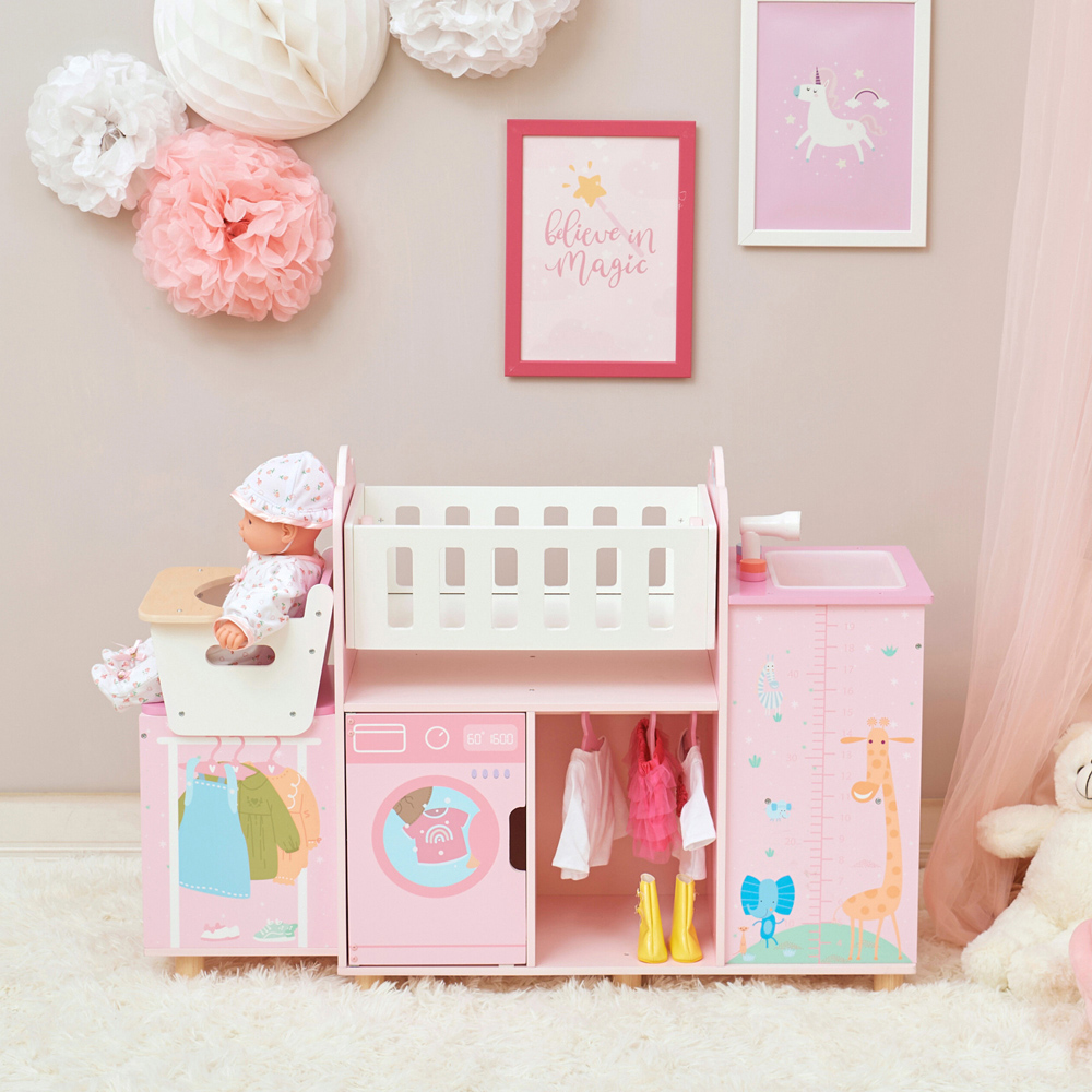 Teamson Kids Olivia's Little World Baby Pink Amanda 6-in-1 Doll Nursery Station Image 7
