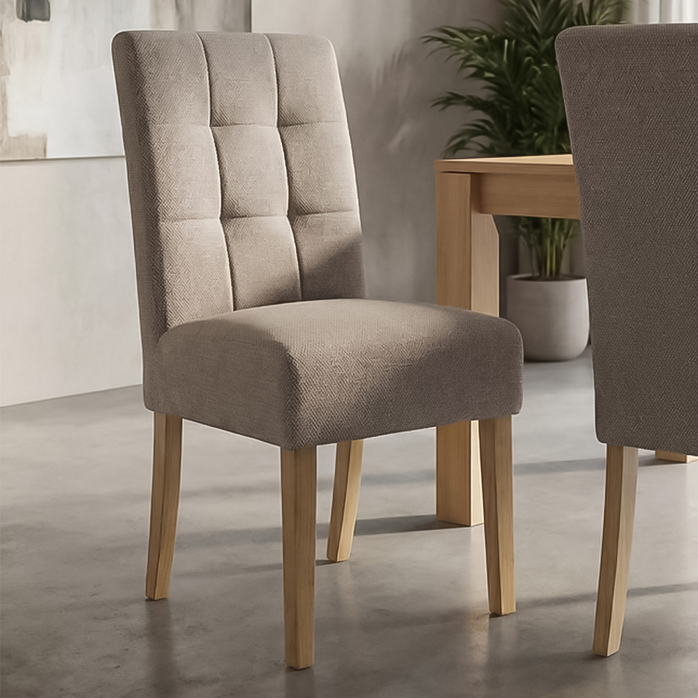 Portland Harlow Mocha Weave Walnut Legs Waffle Back Dining Chair Image 1