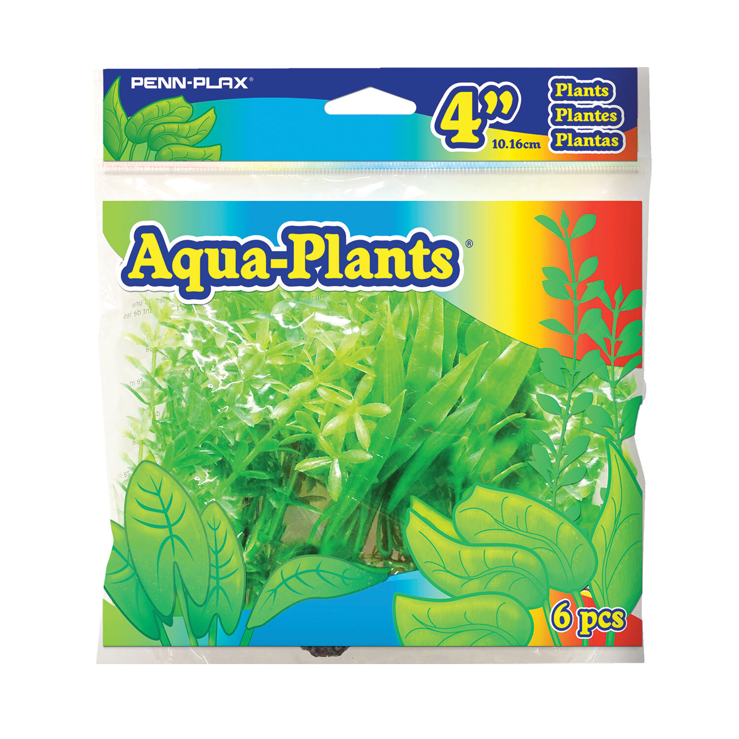 Pack of 6 4" Plastic Plants - Green Image