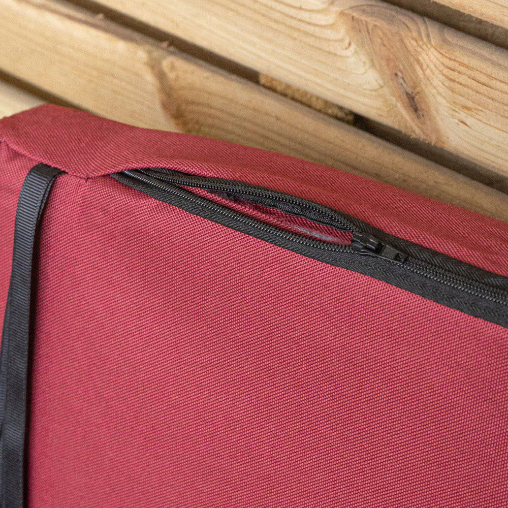 Samuel Alexander Single Seater Burgundy Wooden Garden Chair Cushion Base 52 x 41cm Image 7