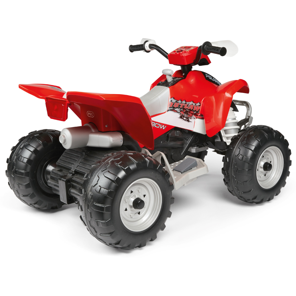 PEG Polaris Outlaw Kids Electric Ride-On Quad Bike with Lights and Sounds Red 12V Image 5