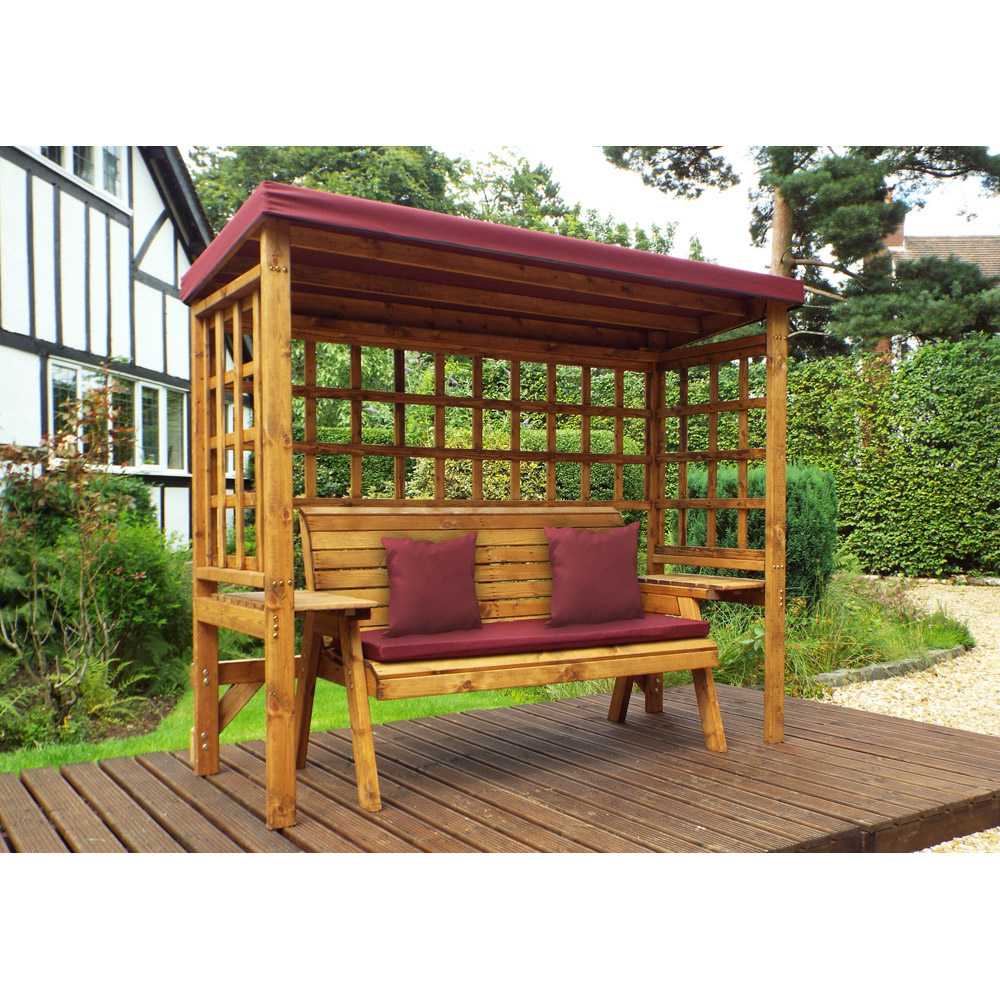 Charles Taylor Wentworth 3 Seater Arbour with Burgundy Roof Cover Image 7