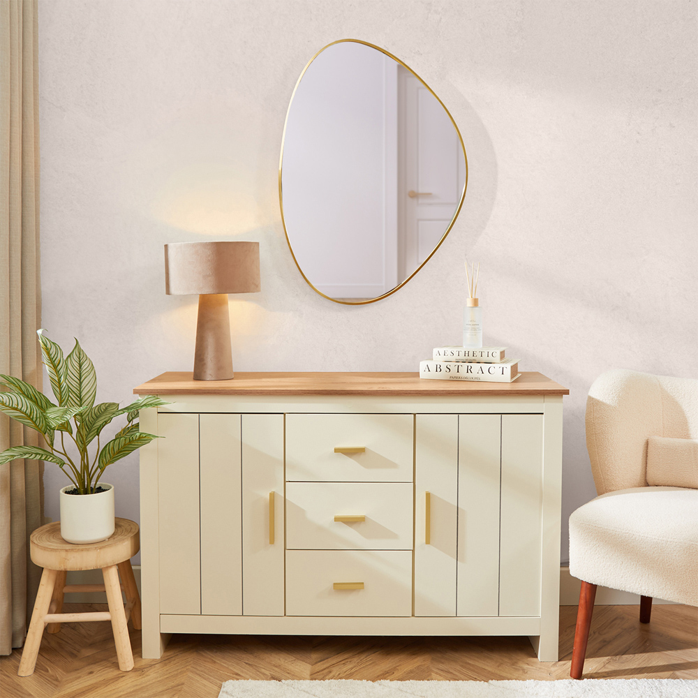 Gold Framed Organic Wall Mirror - Gold Image 9