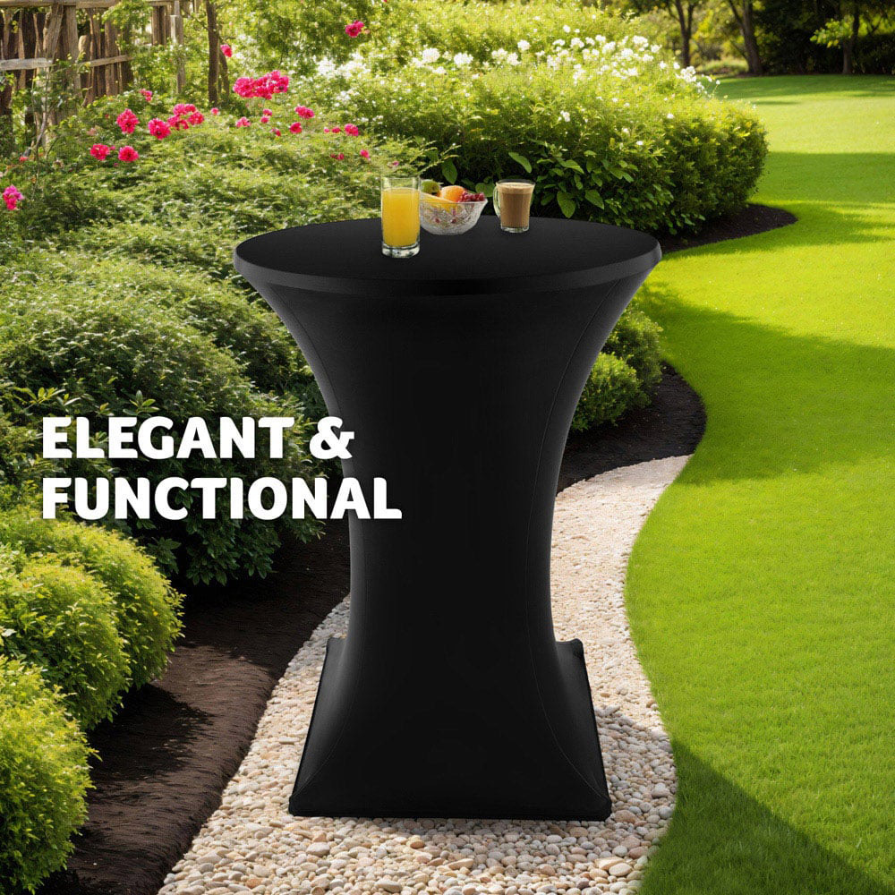 tectake Black Folding Bar Table Cover 90 x 110cm Image 5