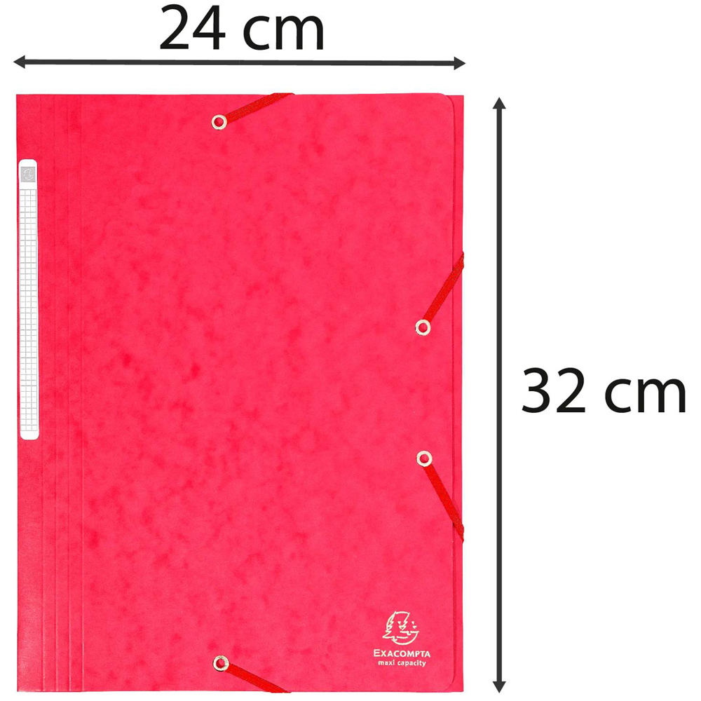 Exacompta Flap A4 Red 3 Elastic Folder 25 Pack Image 6
