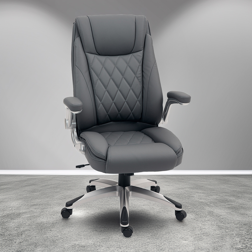 Portland Dark Grey Swivel High Back Executive Office Chair Image 1