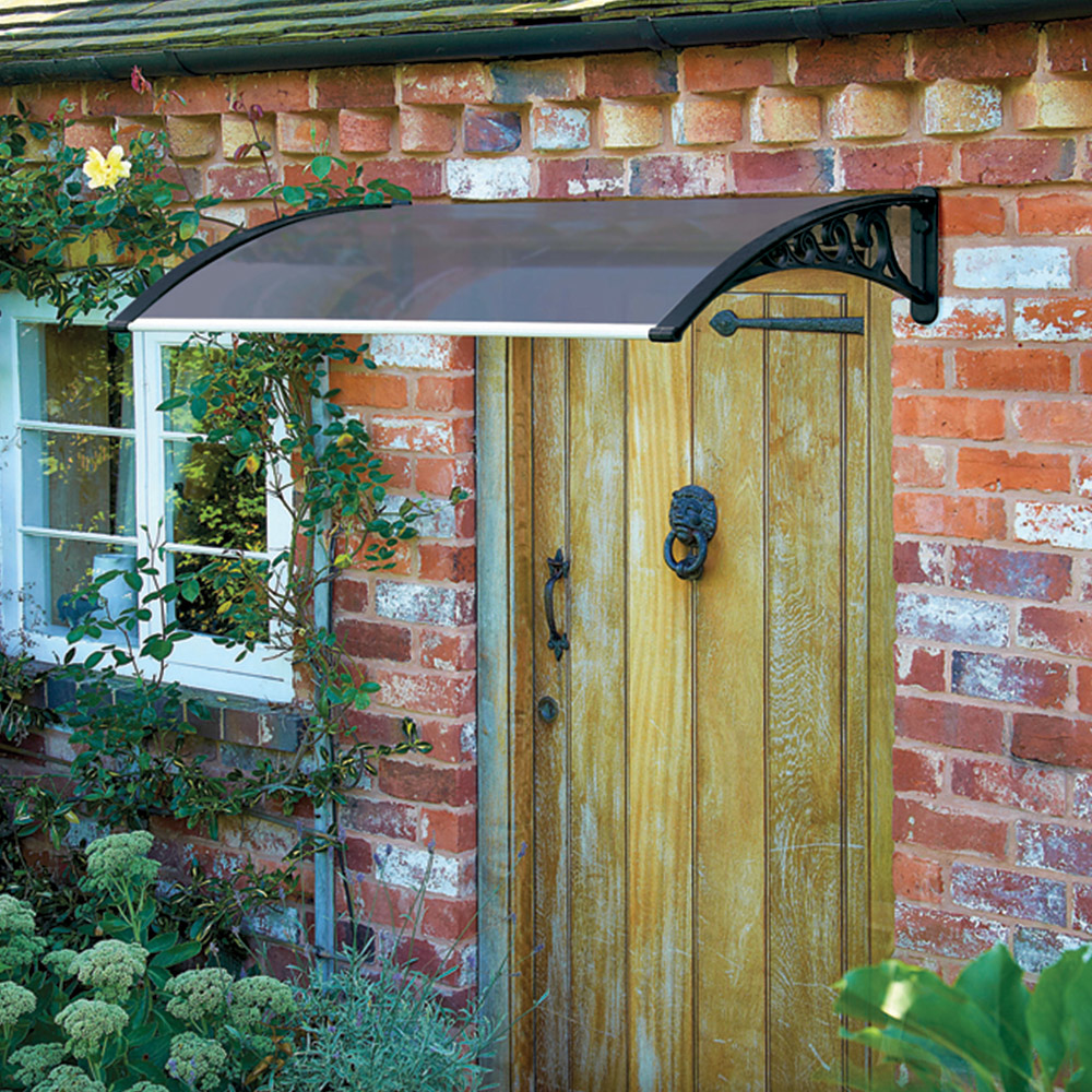 Greenhurst Black Tinted Door Canopy 1m Image 3
