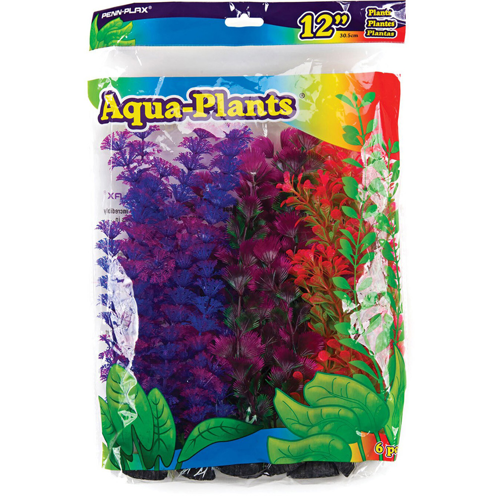 Pack of 6 12" Plastic Plants - Colourful Image