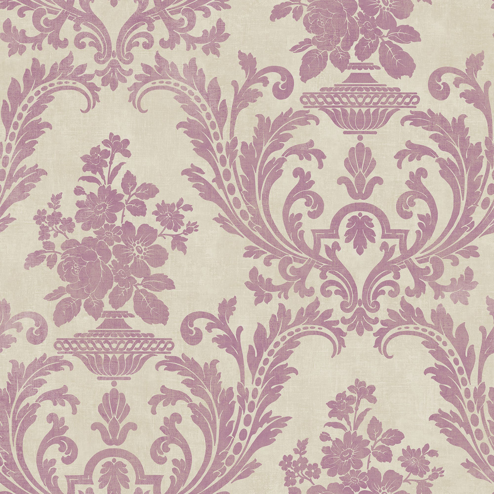 Galerie Stripes and Damask 2 Beige and Pink Wallpaper Image 1