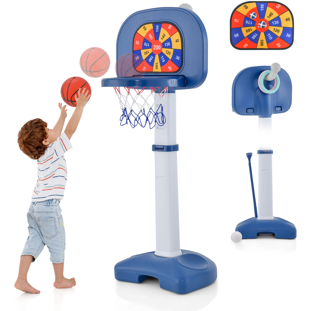 Costway 4 in 1 Basketball Hoop Stand with Golf Play Set Image 6