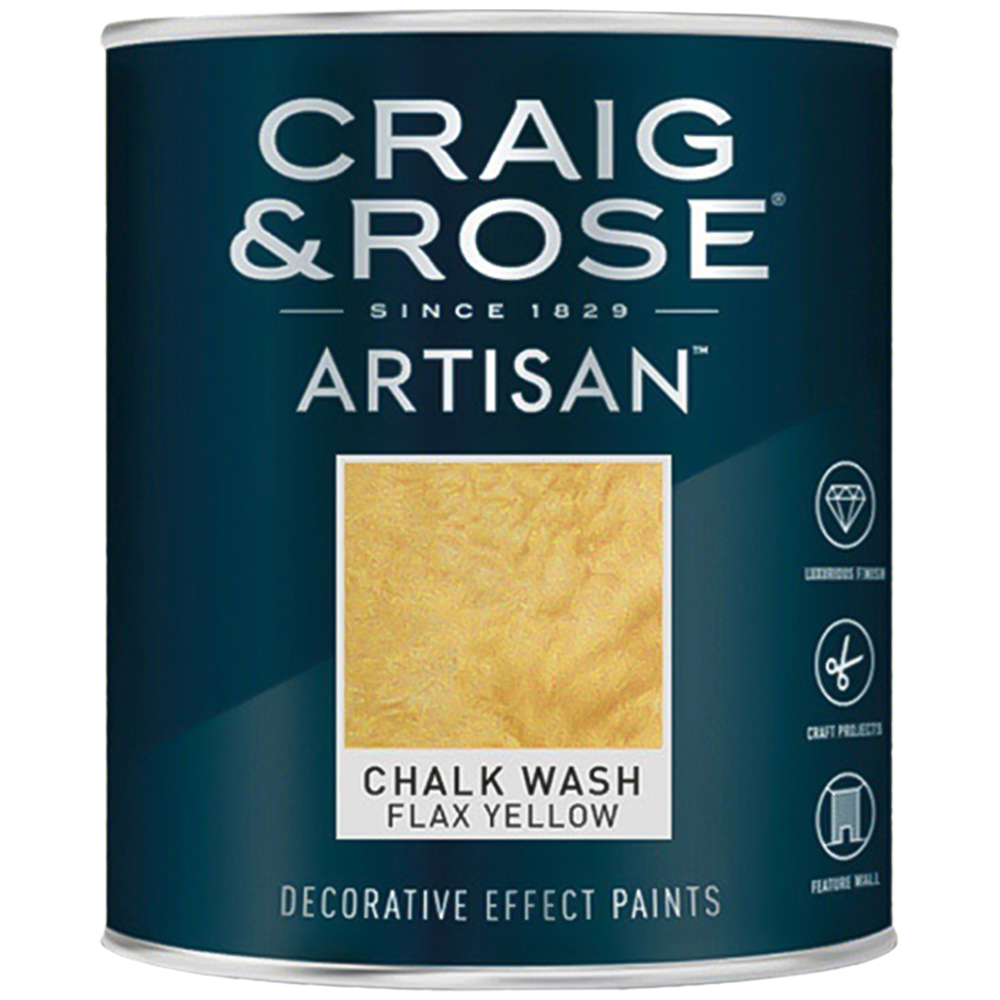 Craig & Rose Artisan Feature Wall Flax Yellow Chalk Wash Paint 750ml Image 2