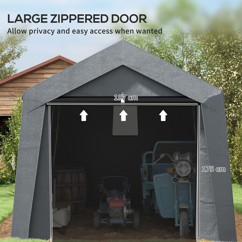 Outsunny 9 x 9ft Grey Portable Storage Shed Image 6