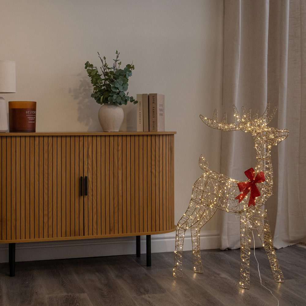 Samuel Alexander 300 Warm White LED Gold Twist Standing Reindeer Christmas Decoration 3ft Image 6