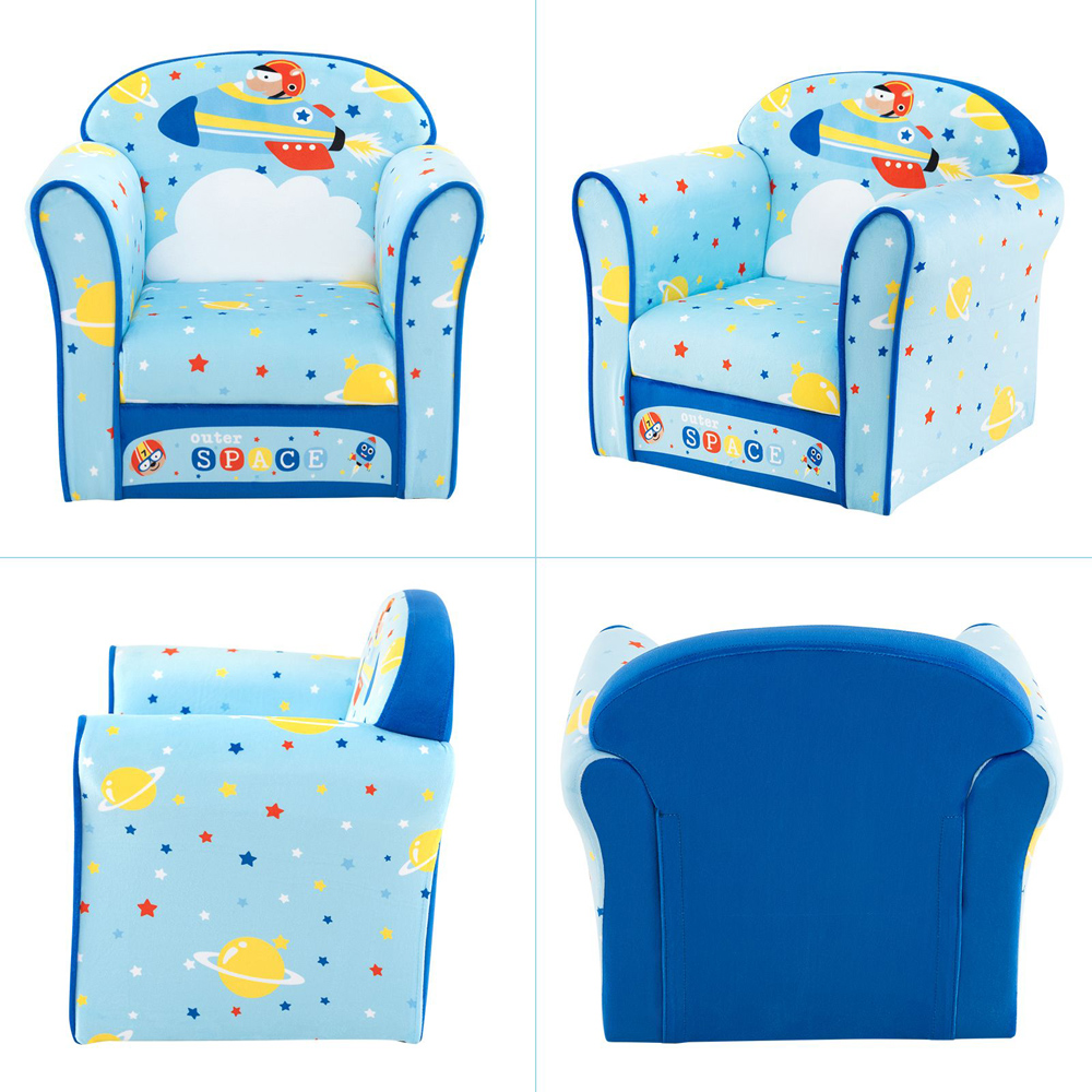 Costway Blue Space Kids Armchair Image 6